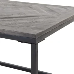 Beistelltisch 60x60 cm Grau, Unikat, handgefertigt aus Mangoholz WOMO-Design
