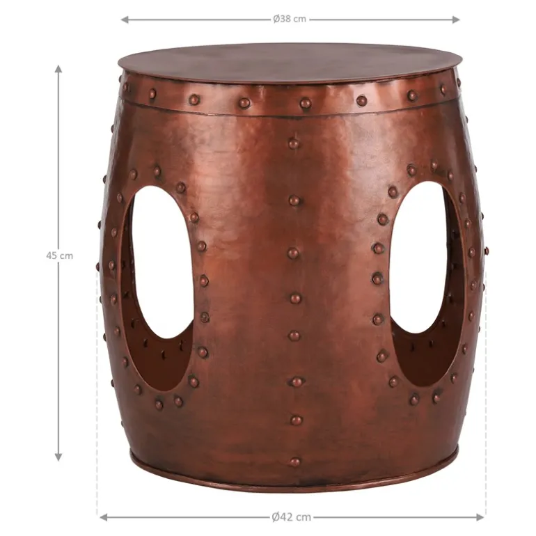 Beistelltisch Ø 38x45 cm Kupfer aus Metall WOMO-Design