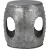 Beistelltisch Ø 38x43 cm Silber aus Metall WOMO-Design