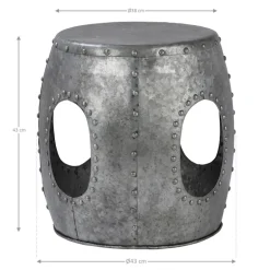 Beistelltisch Ø 38x43 cm Silber aus Metall WOMO-Design