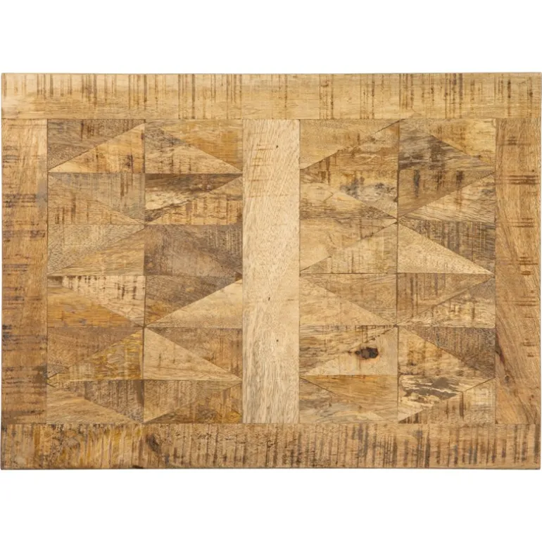 Beistelltisch 48x35x63 cm Schwarz aus Mangoholz und Metall WOMO-Design