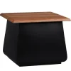 Beistelltisch 50x40x50 cm Schwarz/Natur aus Akazienholz und Metall WOMO-Design