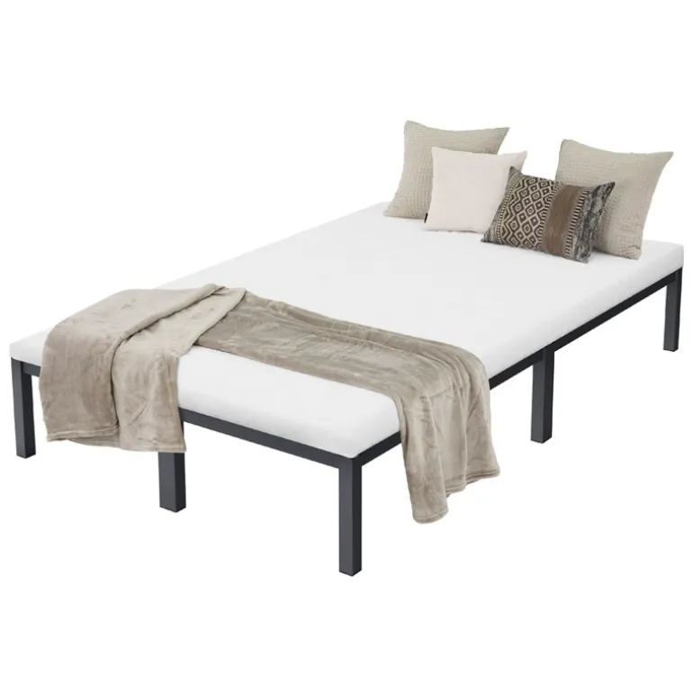 Bettgestell Doppelbett 120x200 cm aus Metall in Anthrazit mit Lattenrost ML-Design
