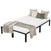 Bettgestell Doppelbett 120x200 cm aus Metall Schwarz mit Lattenrost ML-Design