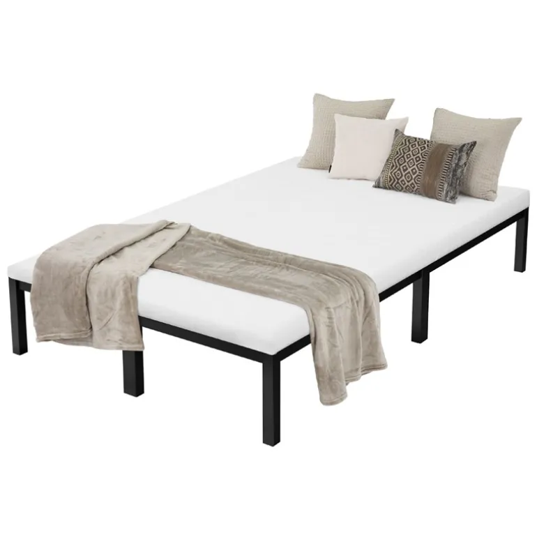 Bettgestell Doppelbett 120x200 cm aus Metall Schwarz mit Lattenrost ML-Design