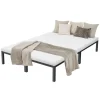 Bettgestell Doppelbett 140x200 cm aus Metall in Anthrazit mit Lattenrost ML-Design