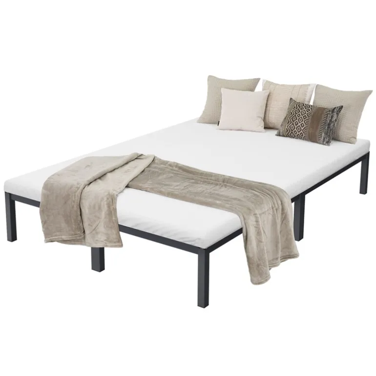 Bettgestell Doppelbett 140x200 cm aus Metall in Anthrazit mit Lattenrost ML-Design