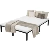 Bettgestell Doppelbett 140x200 cm aus Metall in Schwarz mit Lattenrost ML-Design