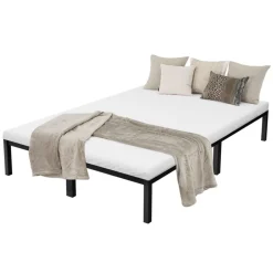 Bettgestell Doppelbett 140x200 cm aus Metall in Schwarz mit Lattenrost ML-Design