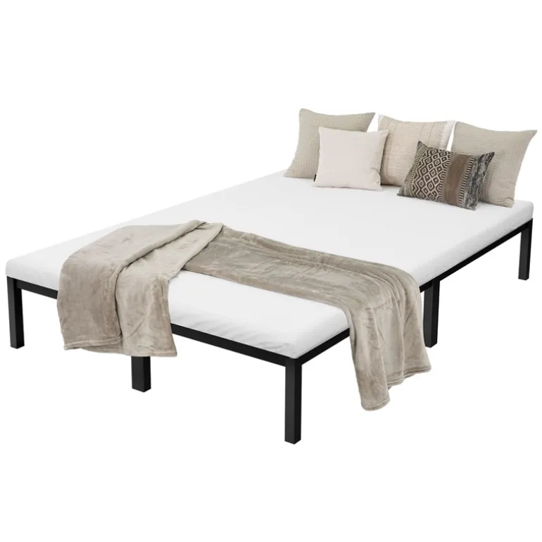 Bettgestell Doppelbett 140x200 cm aus Metall in Schwarz mit Lattenrost ML-Design