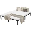 Bettgestell Doppelbett 160x200 cm aus Metall in Schwarz mit Lattenrost ML-Design