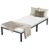 Bettgestell Einzelbett 90x200cm aus Metall in Anthrazit mit Lattenrost & Matratze H-10cm ML-Design
