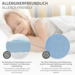 Bettgestell Einzelbett 90x200cm aus Metall in Schwarz mit Lattenrost & Matratze H-10cm ML-Design