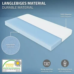 Bettgestell Einzelbett 90x200cm aus Kiefernholz in Natur mit Lattenrost & Matratze H-10cm ML-Design