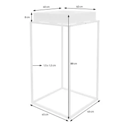 Blumenständer 45x45x80 cm Weiß aus Metall ML-Design
