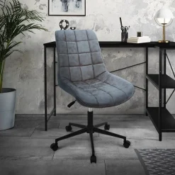 Bürostuhl auf Rollen Anthrazit mit Kunstlederbezug und Metallgestell ML-Design