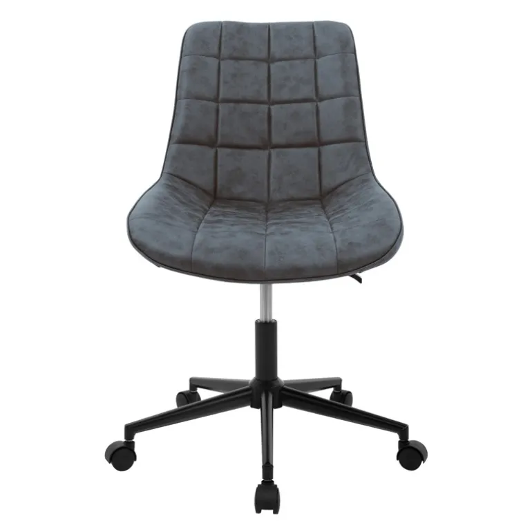 Bürostuhl auf Rollen Anthrazit mit Kunstlederbezug und Metallgestell ML-Design