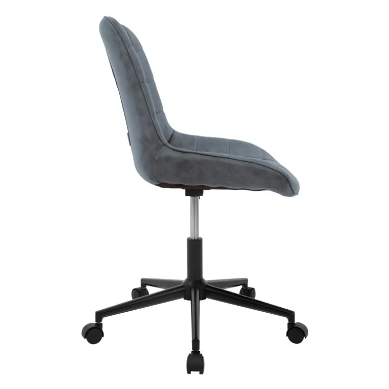 Bürostuhl auf Rollen Anthrazit mit Kunstlederbezug und Metallgestell ML-Design