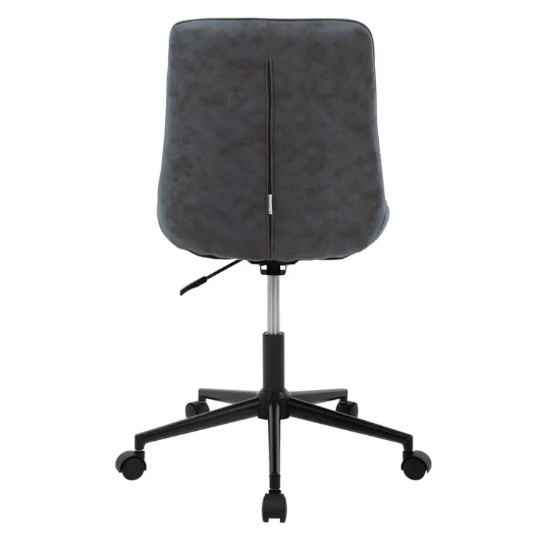 Bürostuhl auf Rollen Anthrazit mit Kunstlederbezug und Metallgestell ML-Design