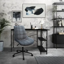 Bürostuhl auf Rollen Anthrazit mit Kunstlederbezug und Metallgestell ML-Design