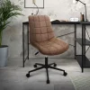 Bürostuhl auf Rollen Braun mit Kunstlederbezug und Metallgestell ML-Design