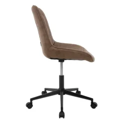 Bürostuhl auf Rollen Braun mit Kunstlederbezug und Metallgestell ML-Design