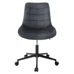 Bürostuhl auf Rollen Grau mit Samtbezug und Metallgestell ML-Design