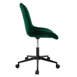 Bürostuhl auf Rollen Grün mit Samtbezug und Metallgestell ML-Design