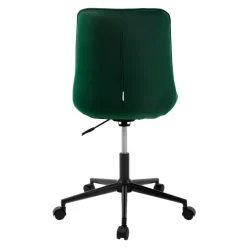 Bürostuhl auf Rollen Grün mit Samtbezug und Metallgestell ML-Design