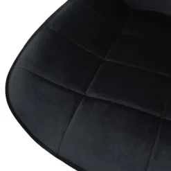 Bürostuhl auf Rollen Schwarz mit Samtbezug und Metallgestell ML-Design