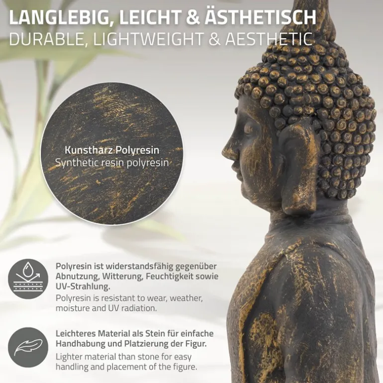 Buddha Figur 52x29x63 cm bronze aus Kunstharz