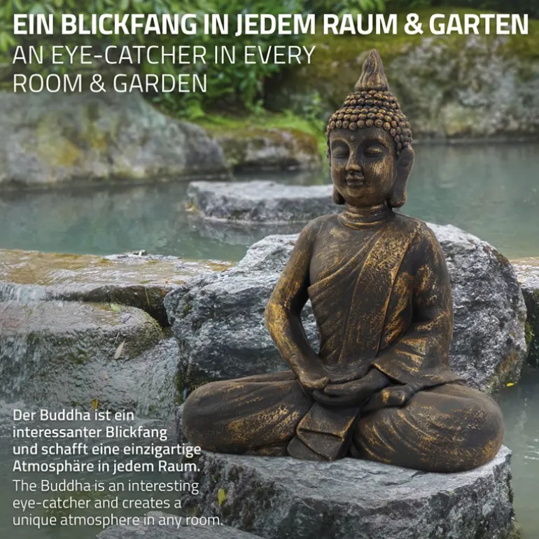 Buddha Figur 52x29x63 cm bronze aus Kunstharz
