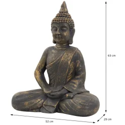 Buddha Figur 52x29x63 cm bronze aus Kunstharz