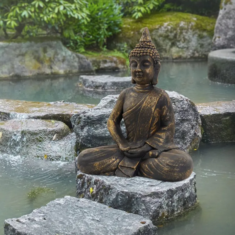 Buddha Figur 52x29x63 cm bronze aus Kunstharz