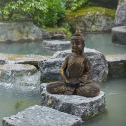 Buddha Figur 40x24x50 cm bronze aus Kunstharz