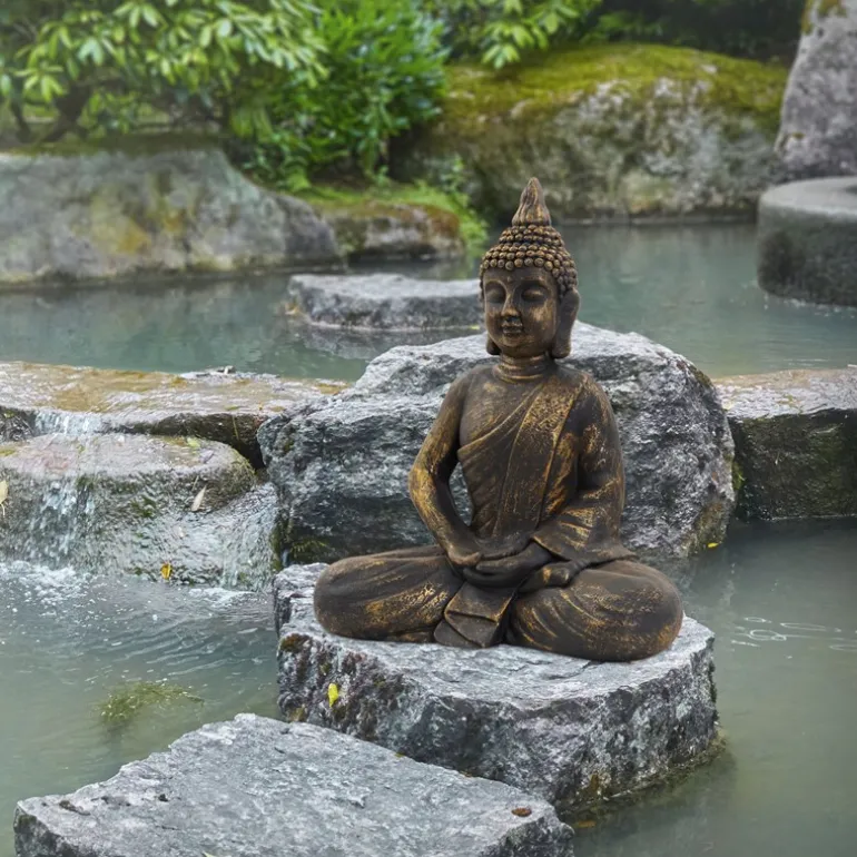 Buddha Figur 40x24x50 cm bronze aus Kunstharz