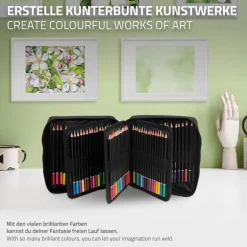 Buntstifte Set 120 Farben in Reißverschlussetui Schwarz aus Kunststoff