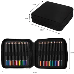 Buntstifte Set 120 Farben in Reißverschlussetui Schwarz aus Kunststoff