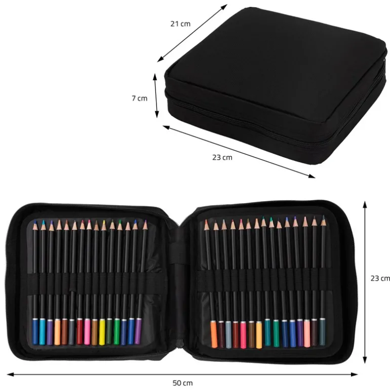 Buntstifte Set 120 Farben in Reißverschlussetui Schwarz aus Kunststoff