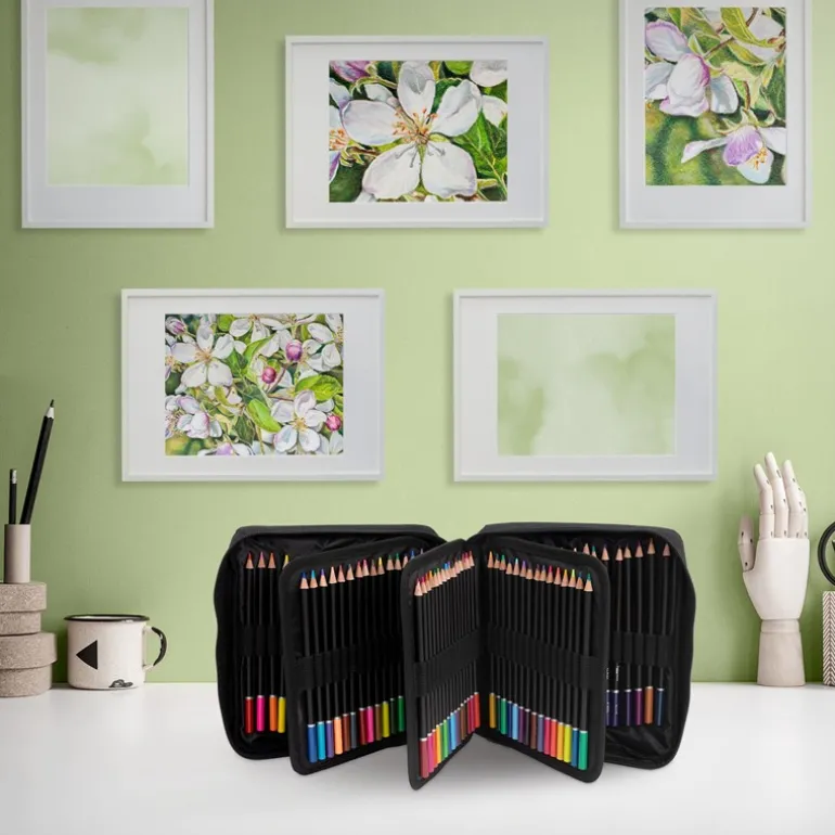Buntstifte Set 120 Farben in Reißverschlussetui Schwarz aus Kunststoff