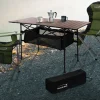 Campingtisch klappbar 118x55x64,5 cm Braun aus Aluminium Hauki
