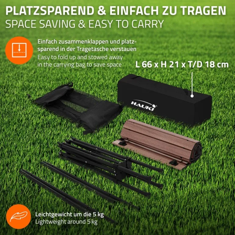 Campingtisch klappbar 118x55x64,5 cm Braun aus Aluminium Hauki