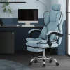 Chefsessel Bürostuhl höhenverstellbar Blau mit höhenverstellbarer Rückenlehne und Fuß-& Kopfstütze bis 120 kg ML-Design