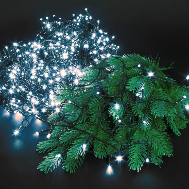 Cluster Lichterkette LED 36m, 480 LEDs Kaltweiß, 8 Leuchtmodi IP44 Innen/Außen