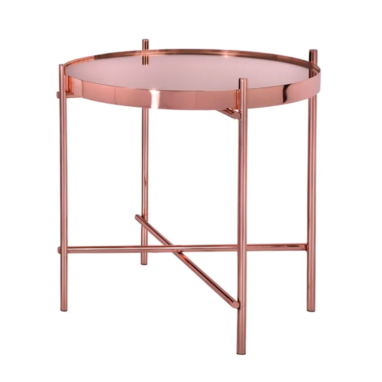 Couchtisch 2er Set Kupfer aus Metall und Glas WOMO-Design