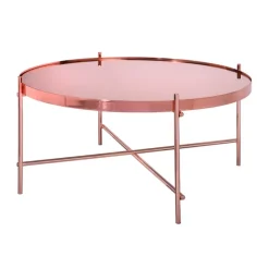 Couchtisch 2er Set Kupfer aus Metall und Glas WOMO-Design