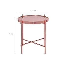 Couchtisch 2er Set Kupfer aus Metall und Glas WOMO-Design