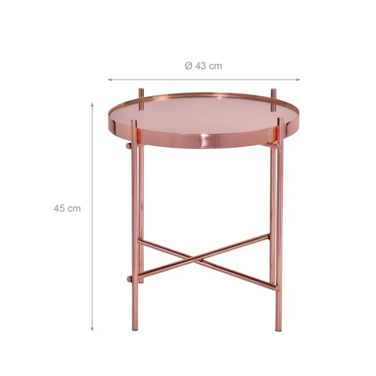 Couchtisch 2er Set Kupfer aus Metall und Glas WOMO-Design