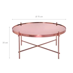 Couchtisch 2er Set Kupfer aus Metall und Glas WOMO-Design