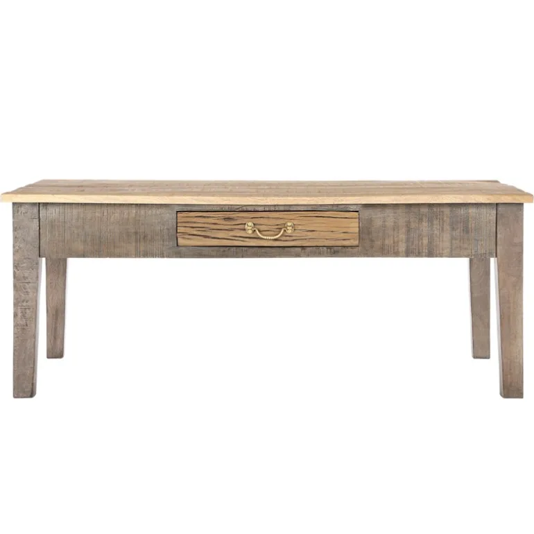 Couchtisch mit Schublade 117x70x45,5 cm Natur aus Mangoholz WOMO-Design